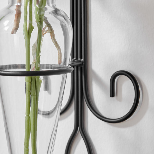 Danya B Amphora Glass Vase On Fleur Lis Sconce