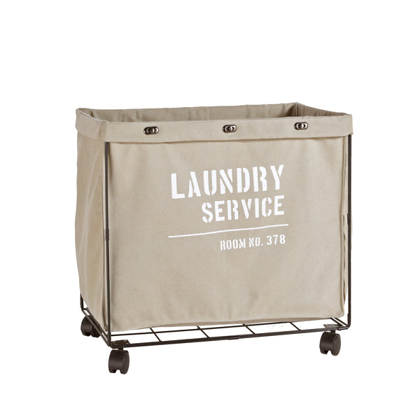 Danya B Army Canvas Laundry Hamper On Wheels
