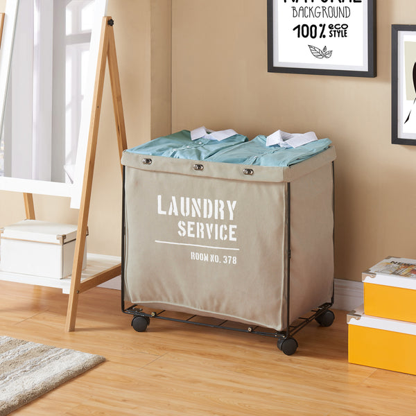 danya b Army Canvas Laundry Hamper on Wheels