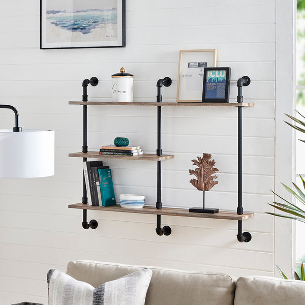 danya b Aurora Three Tier Pipe Shelf Unit