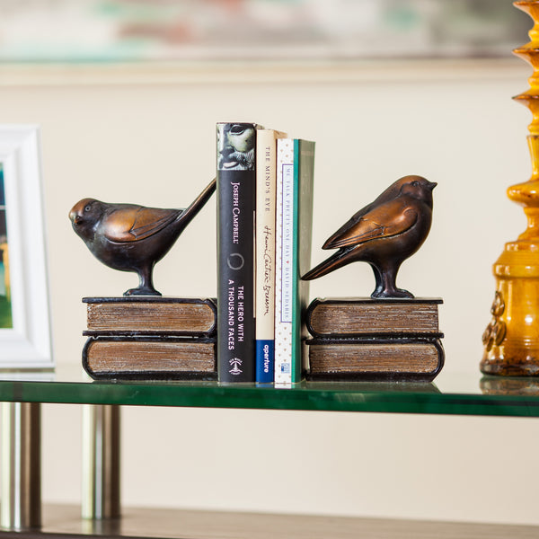 danya b Birds on Books Bookend Set