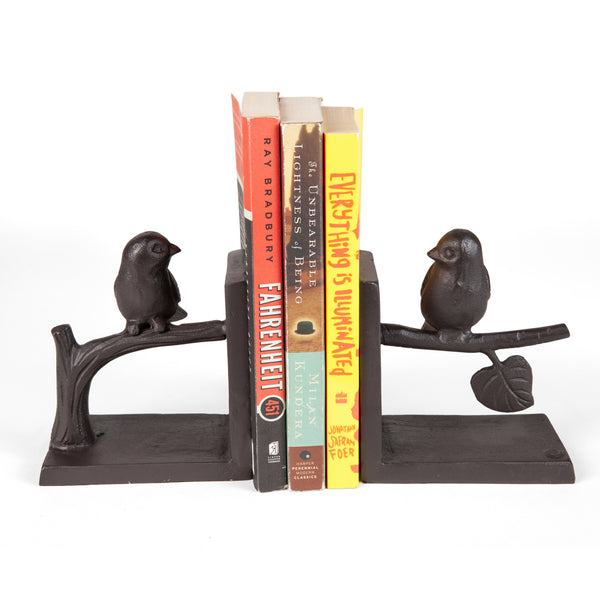 Danya B Birds On Branch Cast Iron Bookend Set