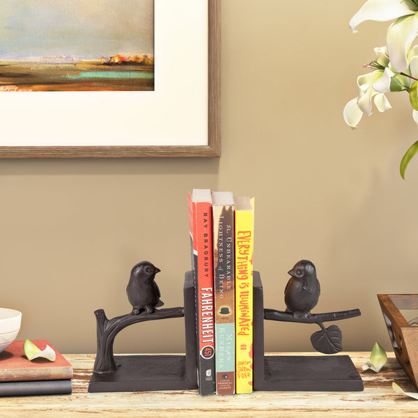 danya b Birds on Branch Cast Iron Bookend Set
