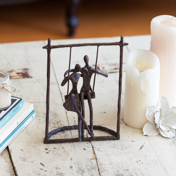Danya B Couple On A Swing Cast Bronze Sculpture