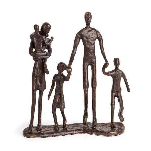 Danya B Family Of Five Walking Bronze Sculpture