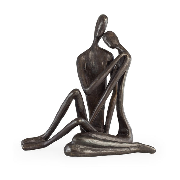 Danya B Large Couple Embracing Cast Iron Sculpture