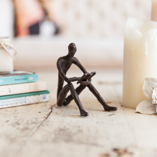 danya b Leisure Reading Bronze Sculpture