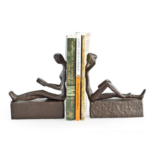 danya b Man & Woman Reading Metal Bookend Set