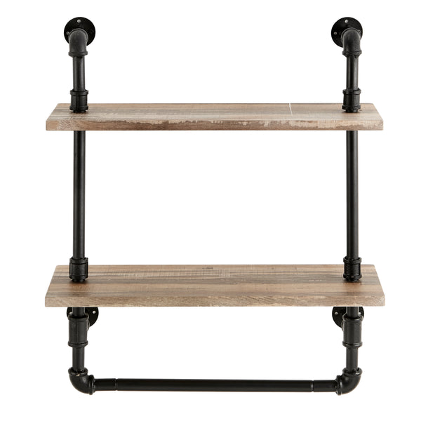Danya B Olivia Double Shelf Unit With Towel Rod