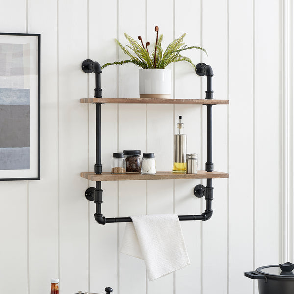 danya b Olivia Double Shelf Unit with Towel Rod