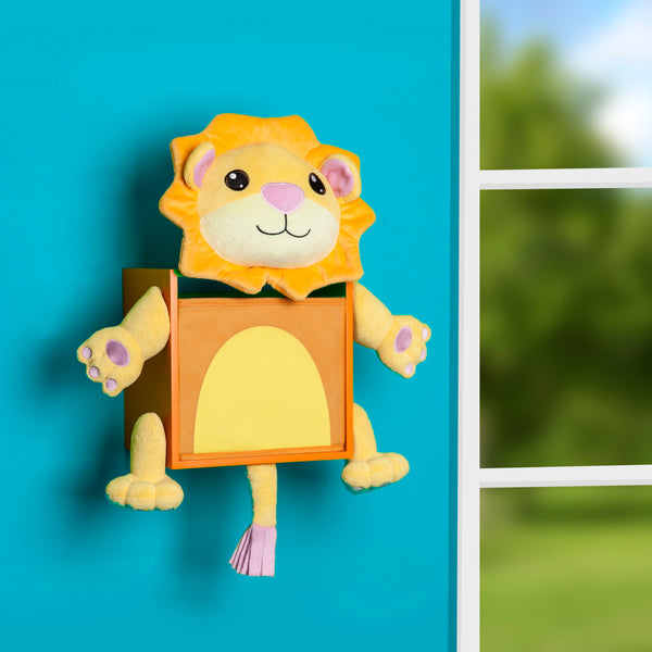 Danya B Plush Lion Kids Wall Storage Bin