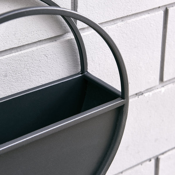 Danya B Round 2-Piece Iron Wall Planter Set - Black