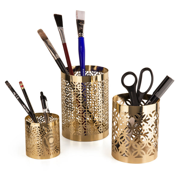 Danya B Set Of 3 Filigree Candleholder Hurricanes