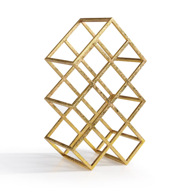 Danya B Sparkling Gold 9 Bottle Wine Rack