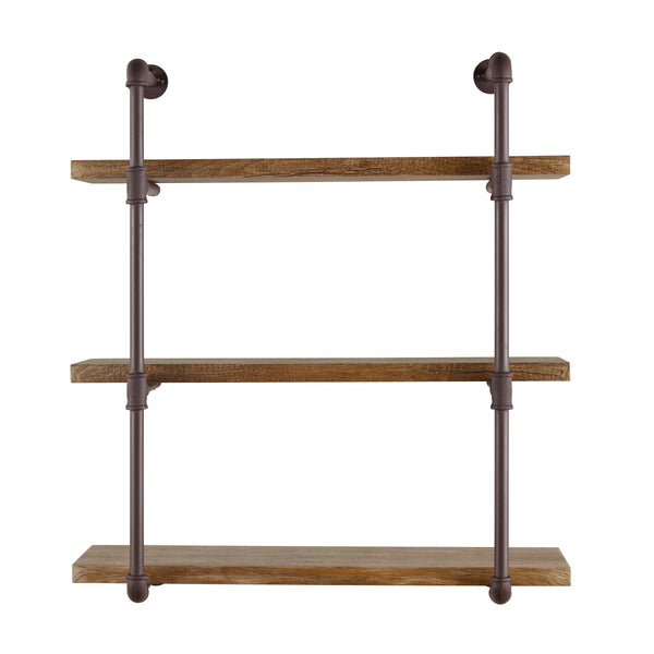 Danya B Three Tier Industrial Pipe Wall Shelf
