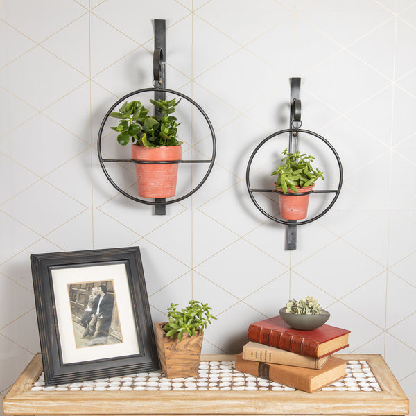 danya b Tivoli 2-Piece Metal Hanging Planter Set