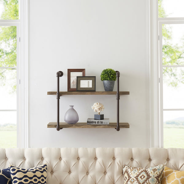 danya b Two Tier Industrial Pipe Wall Shelf