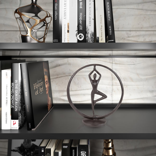 Danya B Yoga Tree Pose Circle Cast Iron Sculpture