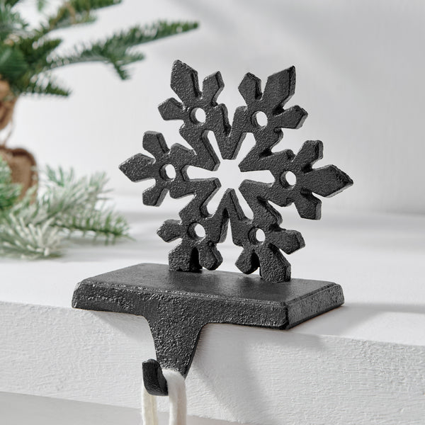 Danya B Dark Brown Cast Iron Holiday Sculpture Figure Christmas Decorative Utility Mantel Stocking Hook Set Of 3 - Snowflake Reindeer Tree