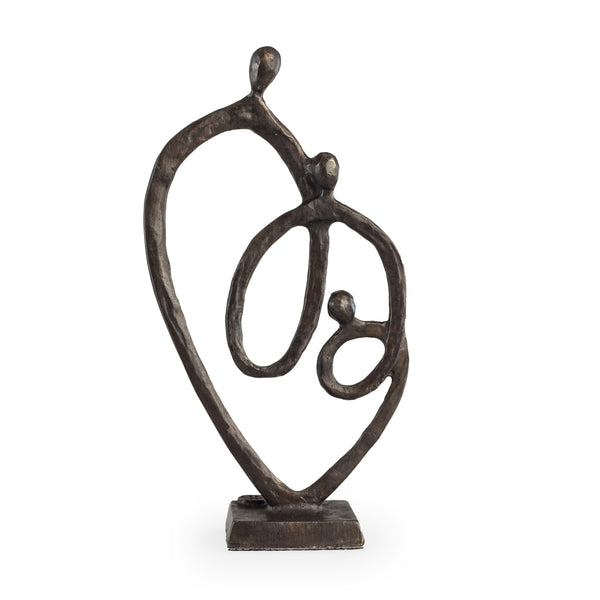 Danya B Family Of 3 Heart Ring Of Love Bronze Sculpture
