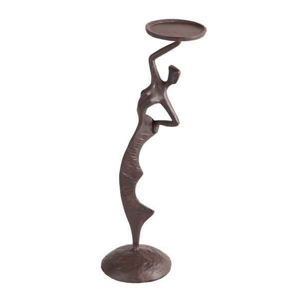 Danya B Fancy Lady Cast Iron Sculpture Candle Holder