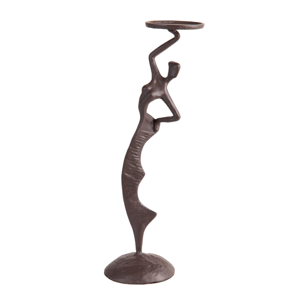 Danya B Fancy Lady Cast Iron Sculpture Candle Holder