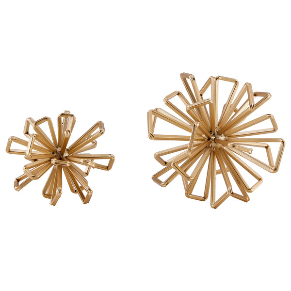 Danya B Geometric Gold Starburst Sculpture Set Of 2