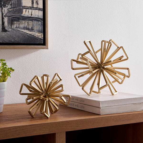 danya b Geometric Gold Starburst Sculpture Set of 2