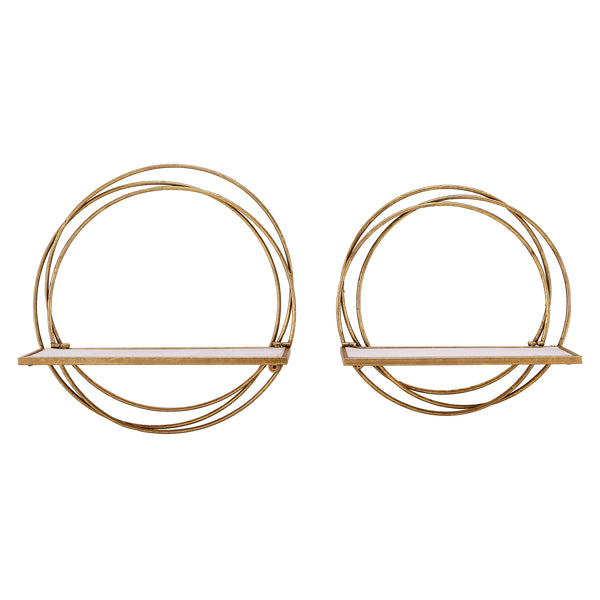Danya B Golden Rings Floating Wall Shelves Set Of 2