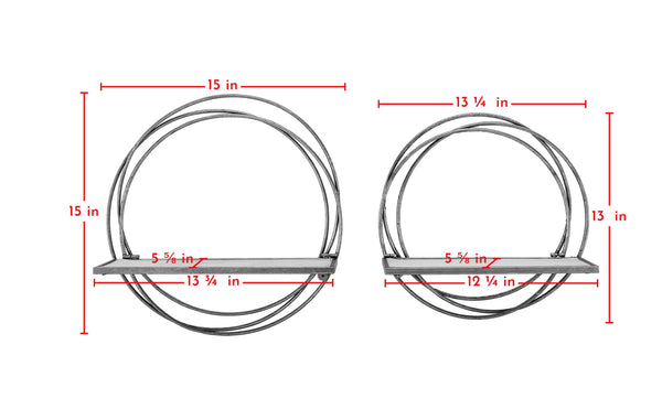 Danya B Golden Rings Floating Wall Shelves Set Of 2