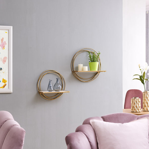 danya b Golden Rings Floating Wall Shelves Set of 2 danya b Golden Rings Floating Wall Shelves Set of 2
