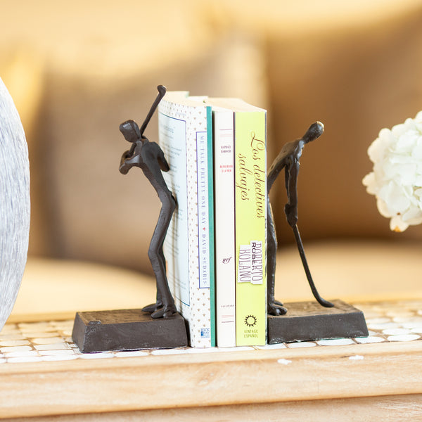 danya b Golfers Iron Bookend Set Golf Home and Office Decor