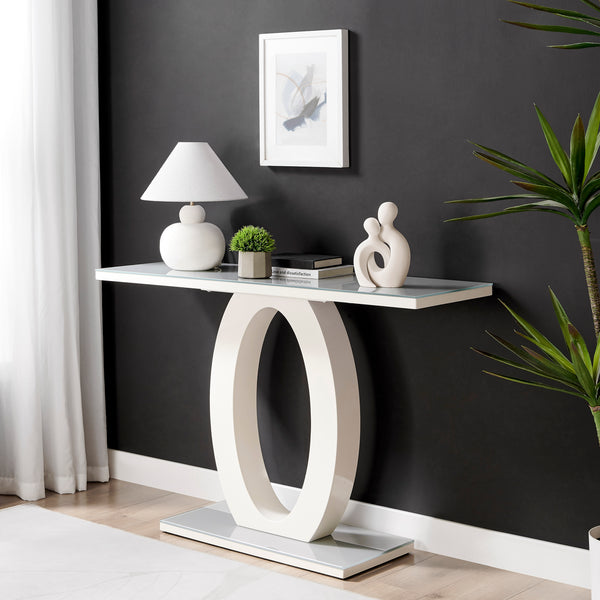 Danya B Hans Cream Abstract Intersecting Circle Tender Couple Decorative Accent Matte Ceramic Sculpture Figure