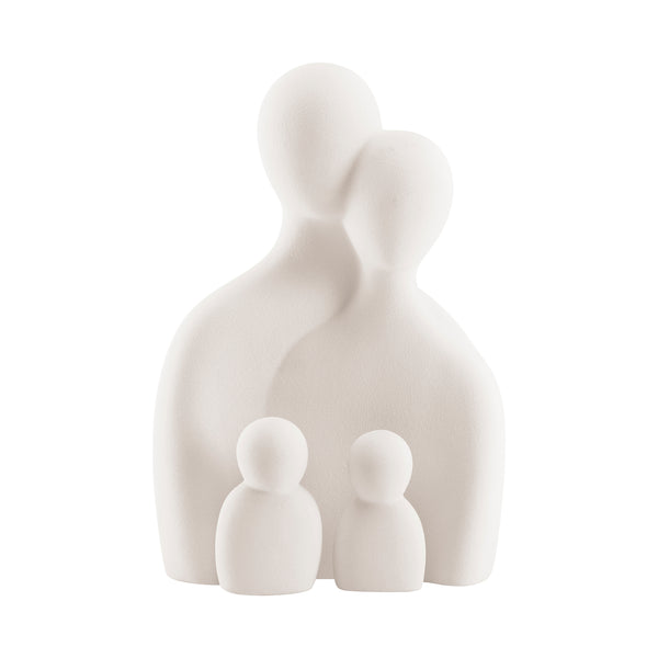 Danya B Hans Cream Abstract Nesting Three Piece Family Of 4 Decorative Accent Matte Ceramic Sculpture Figure Set