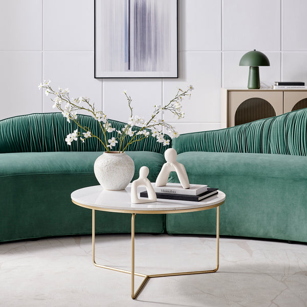 Danya B Hans Tanka Cream Abstract Two Piece Thinking Couple Decorative Accent Matte Ceramic Sculpture Figure Set