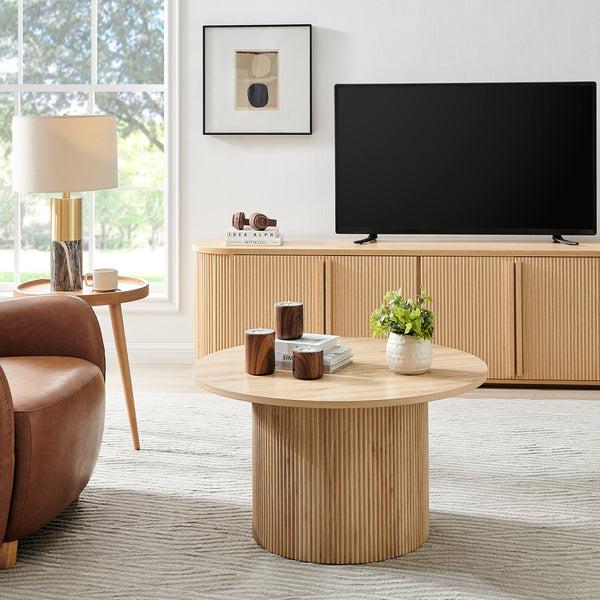 Danya B Hemming Modern Walnut Finish Three Piece Tealight Candle Holder Tabletop Decor Set