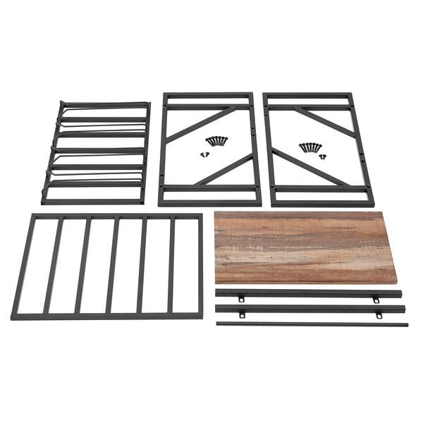 Danya B Industrial Wall Mount Metal Wine Rack With Shelf And Stemware Rack