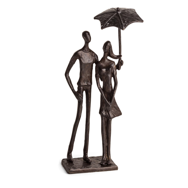 Danya B Loving Couple Under Umbrella Bronze Sculpture