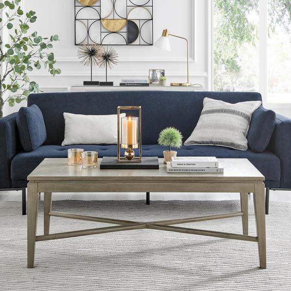 Danya B Luna Warm Gold Tinted Glass Large Hurricane Candle Holder