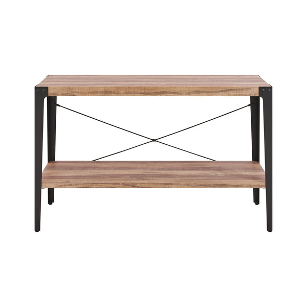 Danya B Modern Industrial Console Table In Distressed Wood Finish With Metal