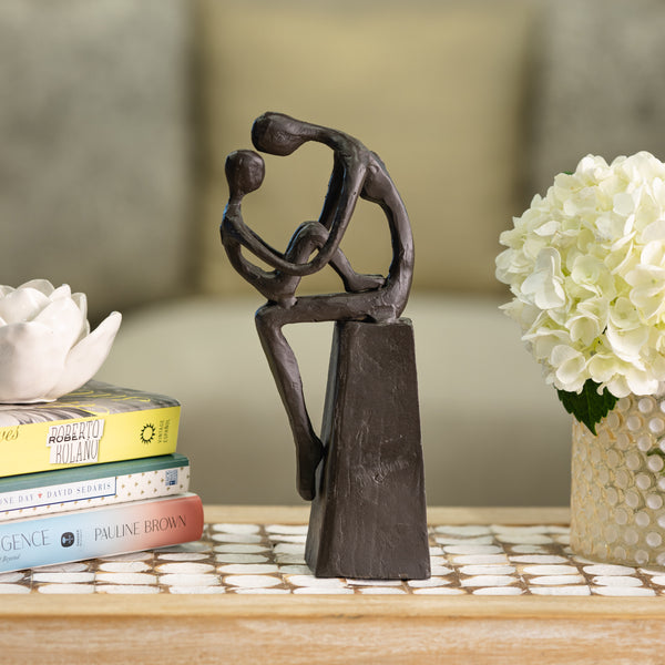 danya b Mother and Child Tender Embrace Cast Iron Sculpture