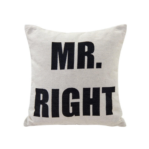 Danya B Mr. Right And Mrs. Always Right Decorative Quote Accent Throw Pillows – A Unique Couples Gift Idea