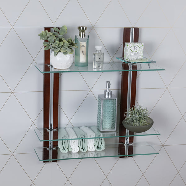 Danya B Old Bavaria Three Tier Adjustable Shelves On Wooden Bars