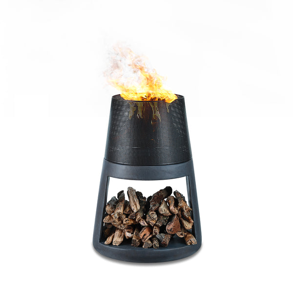 Danya B Outdoor Conic Wood Burning Faux Stone Fire Pit