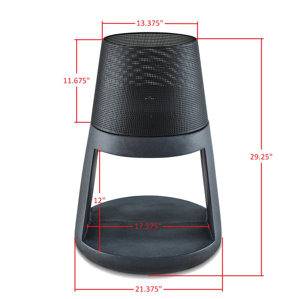 Danya B Outdoor Conic Wood Burning Faux Stone Fire Pit