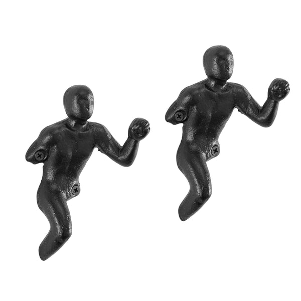 Danya B Protruding "Fist Man" Cast Iron Decorative Black Wall Hook (Set Of 2)