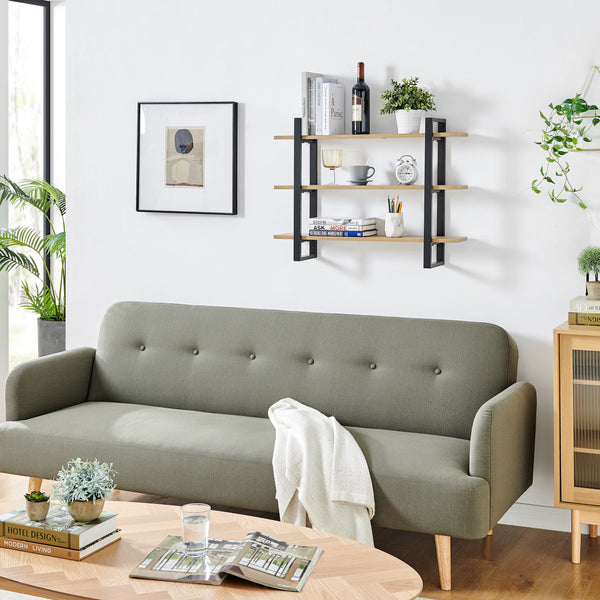 Danya B Rio Three Tier Floating Bracket Wall Shelf - Chestnut