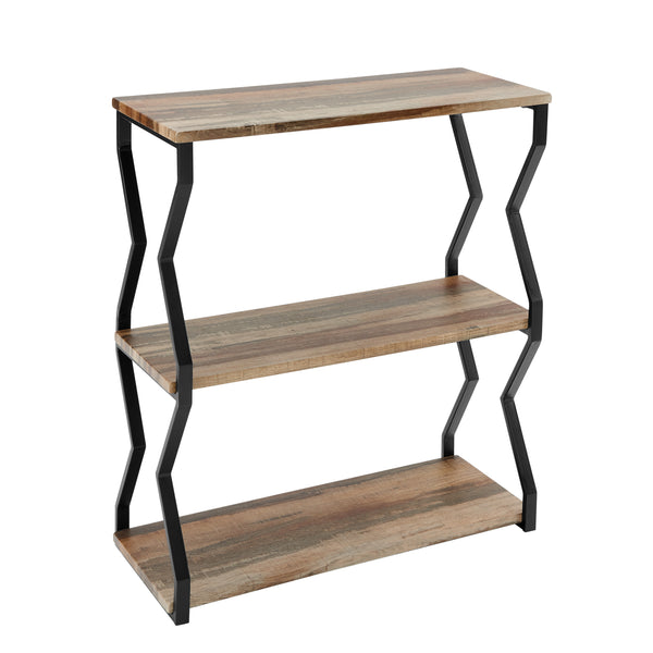 Danya B Rustic Industrial 3-Tier Zigzag Floating Wall Shelf