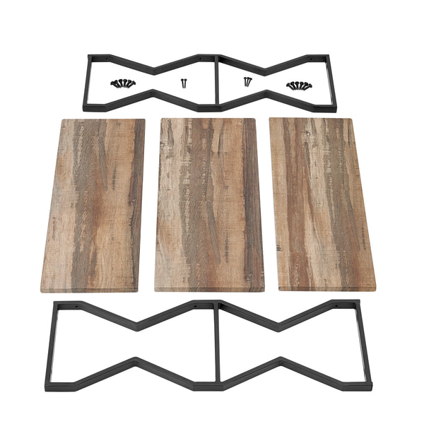 Danya B Rustic Industrial 3-Tier Zigzag Floating Wall Shelf