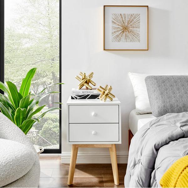 Danya B Small And Medium Abstract Gold Finish Textured Metal Geometric Sculptures - Set Of 2